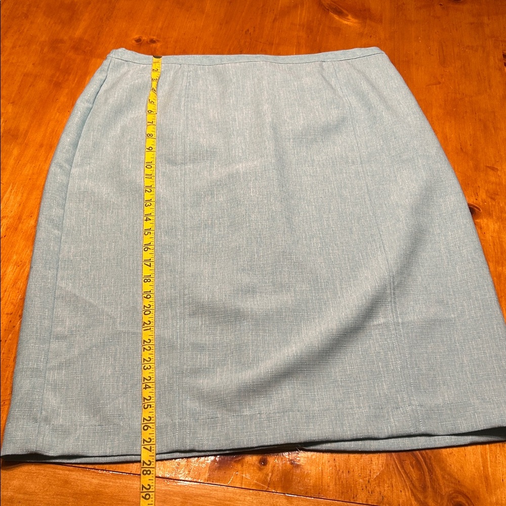 Alfred Dunner Light Blue/Teal Pencil Skirt Professional Career Workwear - Picture 5 of 7